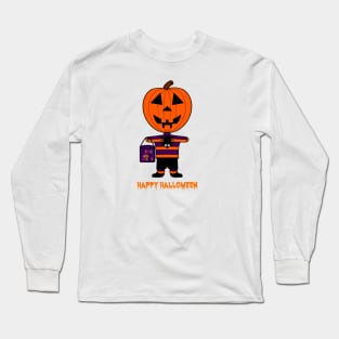 Happy Halloween! Pumpkin Head Boy Long Sleeve T-Shirt